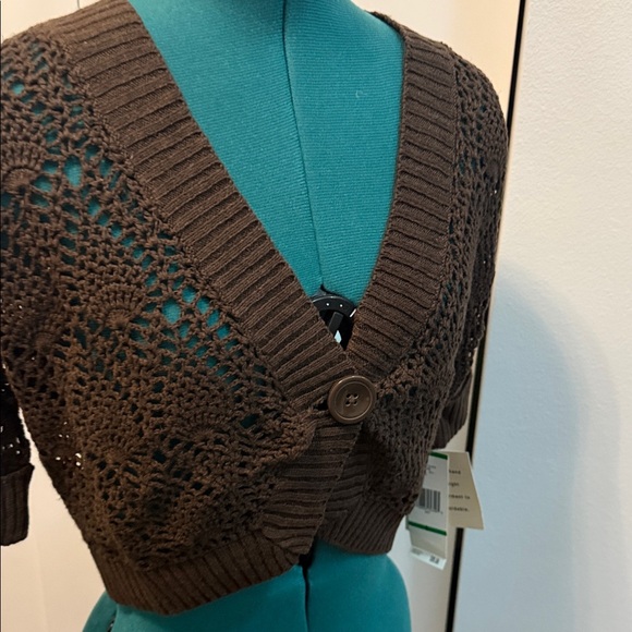 Jones New York Dark Brown Knit Shrug - Picture 3 of 4